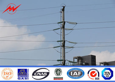 Porcelana postes de acero galvanizados 69kv para la línea de transmisión proyecto eléctrico proveedor