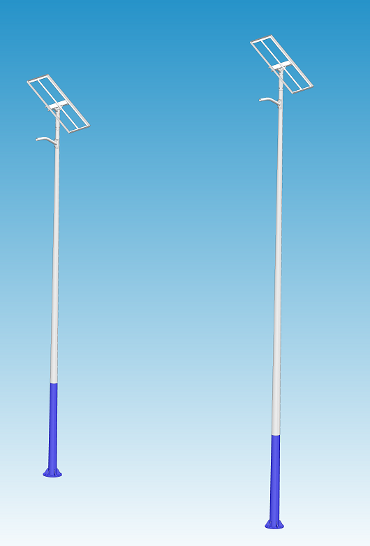 2.75m m solares poste de acero galvanizado Outreach el 12m dual para la iluminación del camino 2