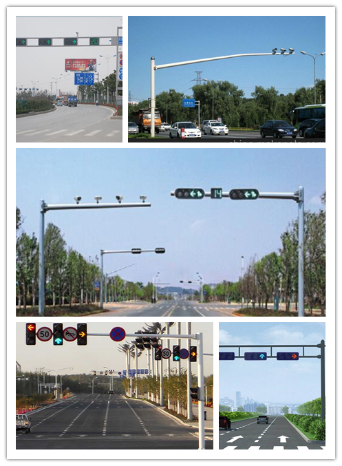 semáforo de la longitud Q345 de los 6m el 12m/lámpara de calle poste para el sistema de la señal de tráfico 1