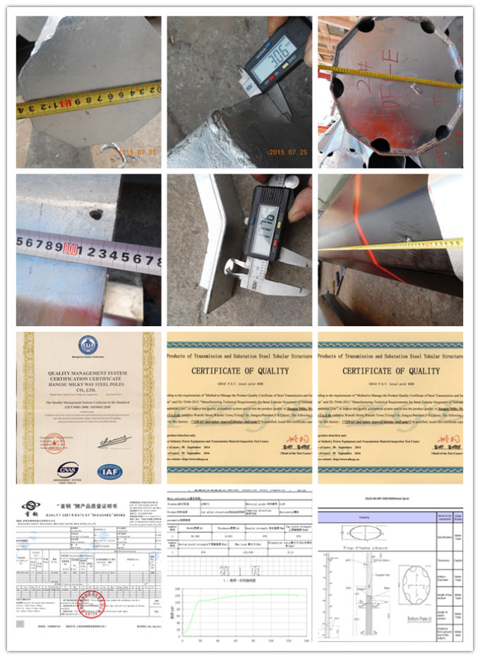 galvanización de la inmersión caliente del certificado Q235 de postes ligeros ISO de calle 10m 1