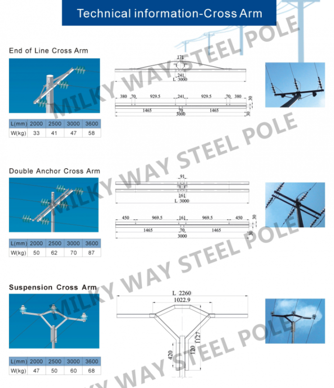 Metal galvanizado postes eléctrico de acero octagonal postes para uso general de la transmisión 0