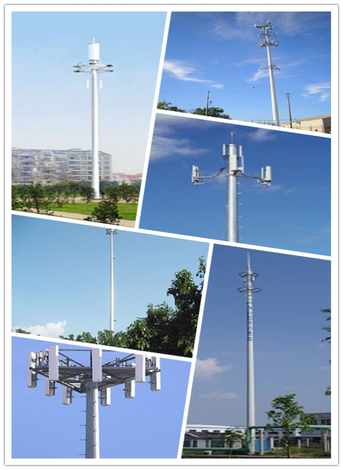 Torre monopolar eléctrica de acero galvanizada alto voltaje de la telecomunicación 2