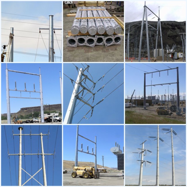 12sides 10M 2.5KN poste para uso general de acero para las estructuras overhed de la distribución con la barra de la tierra 2
