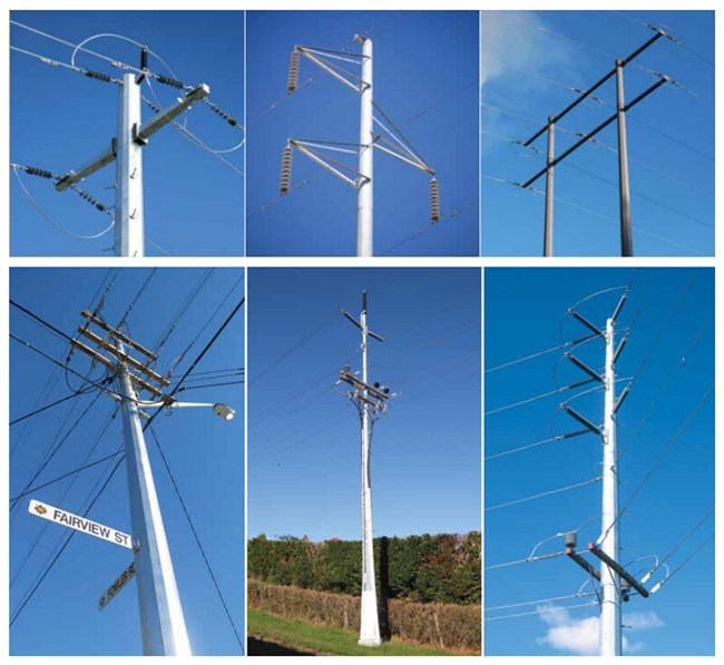 grueso poste para uso general de acero del 18M 12.5KN 4m m para la línea de transmisión de arriba con el carácter del substational 2