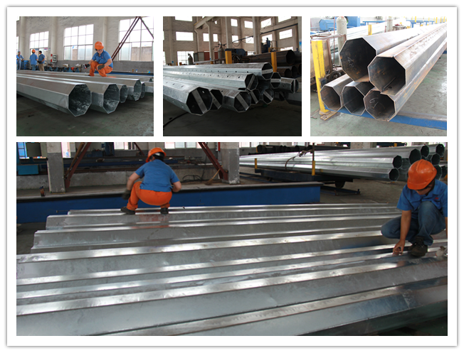 10-500kv poste de acero galvanizado eléctrico/línea de transmisión durable polos 2