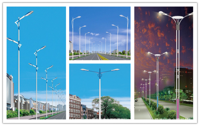 Calle solar cara multi al aire libre postes ligeros de la altura de los 8m a del 14m con el brazo cruzado de los 2m 0