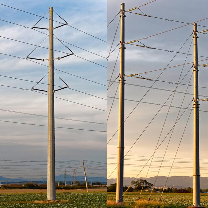 Galvanización del grueso de poste 5m m de la corriente eléctrica de la clase 1 para 69kv la transmisión poste 2