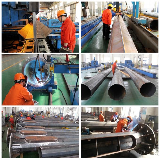 transmisión de acero de acero galvanizada pintura redonda postes de postes ASTM A123 del polvo del 15M 2