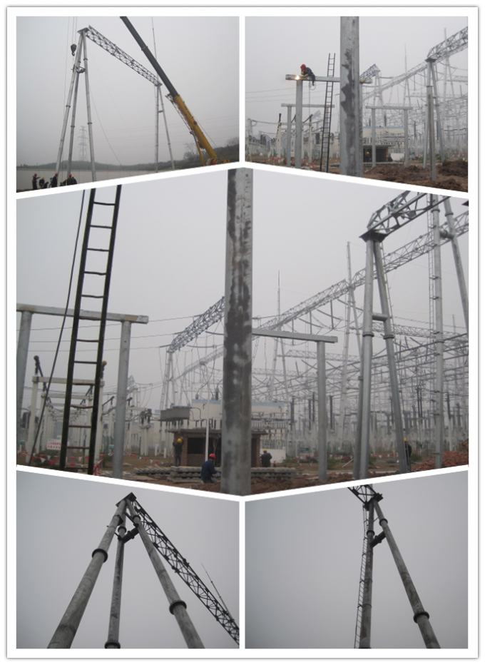 66kv tuberías de acero torre de energía eléctrica línea de transmisión torre de poste de acero 2
