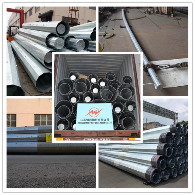 Metal galvanizado A123 poste de acero tubular del tubo de postes ASTM de la transmisión de poder 1