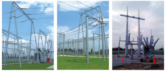 línea de transmisión de acero del circuito del doble de poste de poder del 10.5M 800 DAN compañia de electricidad postes 1