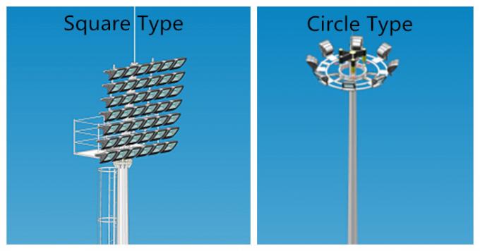 los 35M galvanizaron la alta columna de la lámpara de poste ligero del palo con el soporte de lámpara cuadrado 1