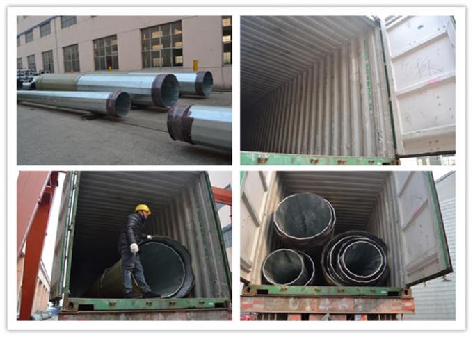 10kv - 550kv poste tubular de acero con el tratamiento superficial de la galvanización 1
