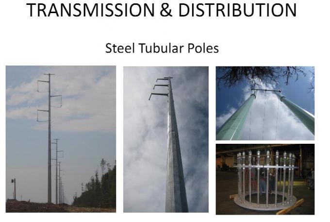 Material de acero mono torre de poste de 30 metros, torre monopolar de la transmisión Q345 0