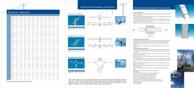certificación poligonal de la ISO del brazo de la cruz doble de los 75ft 4m m Q235 Hdg Electric Power poste 0