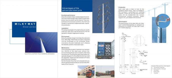 certificación poligonal de la ISO del brazo de la cruz doble de los 75ft 4m m Q235 Hdg Electric Power poste 1