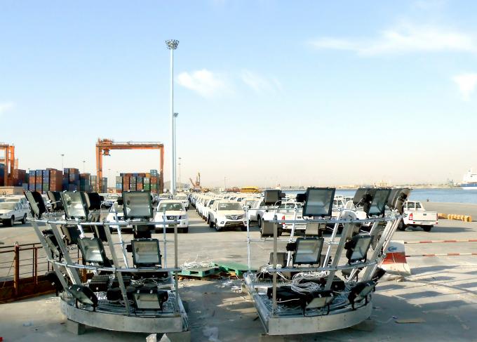 alto palo de acero galvanizado los 6-15m poste ligero, iluminación poste al aire libre para el puerto de Damman 2