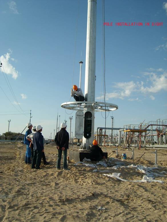 alto palo de acero galvanizado los 6-15m poste ligero, iluminación poste al aire libre para el puerto de Damman 6
