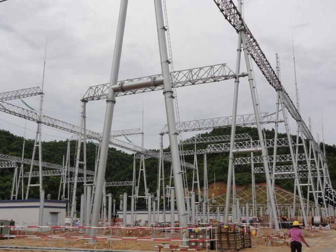 Serie eléctrica de acero galvanizada alto voltaje de la estructura de la subestación del transformador de postes 1