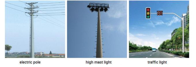 Columna de los 10m el 11m Electric Power postes de la galvanización de la inmersión caliente para Uruguay 1
