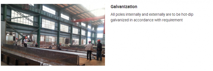 galvanización en baño caliente de acero poligonal de poste de poder de 1-30m m 30 años de garantía 11