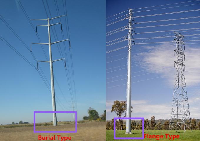 132 torre de poste de la carga del kilovoltio 27Meter 1500kg mono para la telecomunicación móvil de la transmisión 0