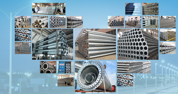 110kv galvanización ASTM A123 postes eléctricos de acero 2