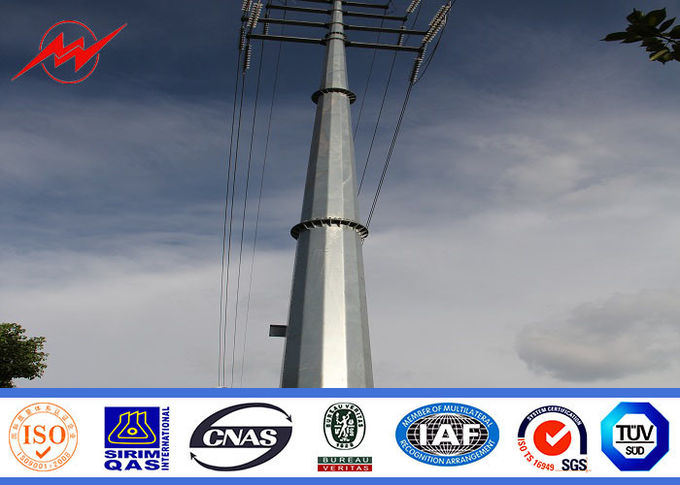 Poder estándar tradicional poste 69KV del acero eléctrico para la línea aérea proyecto 9