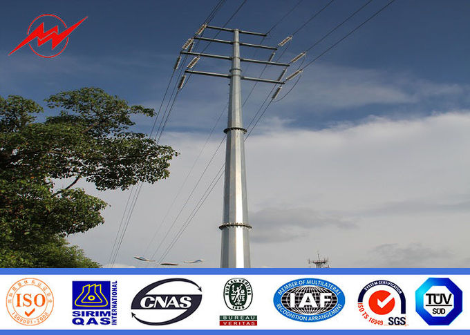 tipo ayuda de los 80ft Q345 5m m de poste de acero galvanizada eléctrica para las Filipinas 6