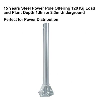 Calidad  15 Years Warranty Steel Power Pole with 120 Kg Load Capacity and 1.8m or 2.3m Plant Depth for Power Distribution Fábrica