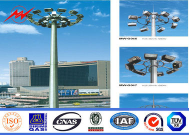 Polvo de Multisided que cubre el alto palo poste de los 40M con el torno para la iluminación del parque proveedor