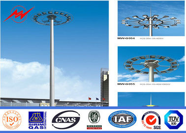 Polvo de Multisided que cubre el alto palo poste de los 40M con el torno para la iluminación del parque proveedor