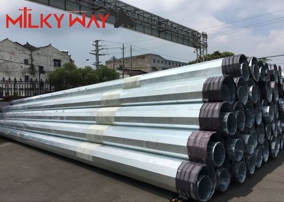 Polos de energía de acero galvanizado de 80FT 90FT 138KV para distribución eléctrica proveedor