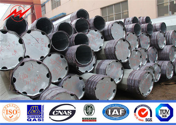Polos de energía de acero galvanizado de 80FT 90FT 138KV para distribución eléctrica proveedor