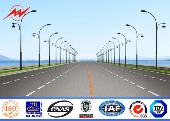 12 calle doble postes ligeros, poste tubular de acero del brazo de M 3.5m m 15 años de garantía