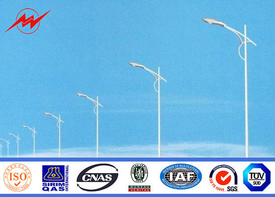 Parquee la iluminación del material de acero galvanizado solo brazo de los 10M poste Q345