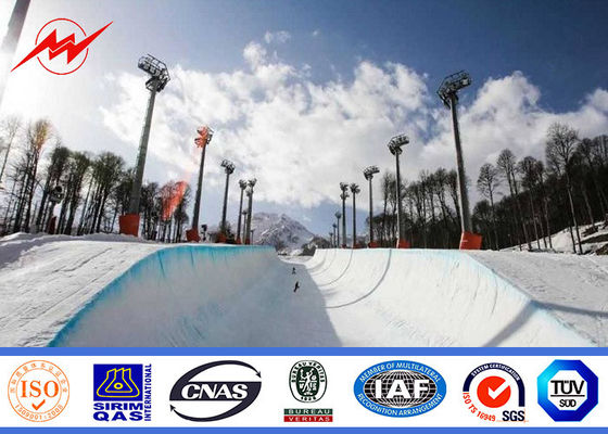 polo redondo del palo de los 35m alto para la iluminación del parque con el sistema de elevación