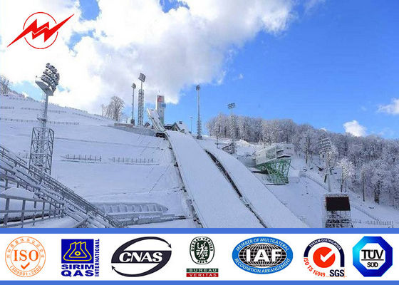 polo octagonal del palo de los 30m alto para la iluminación del parque con el sistema de elevación