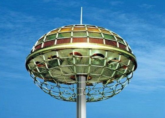 palo poste del ourdoor de la galvanización de la inmersión caliente de los 55m alto para la iluminación del puerto