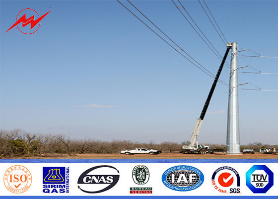 Altura cónica del polo los 22m de la energía eléctrica del grueso de 3.5m m con tres secciones para la transmisión