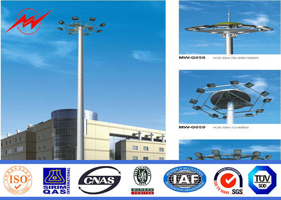 El HDG galvanizó palo poste del polo de poder el alto con las linternas de 400w HPS