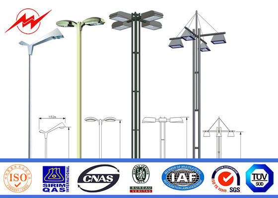 Sección de acero galvanizada de pintura del HDG 3m m poste uno para la iluminación del camino
