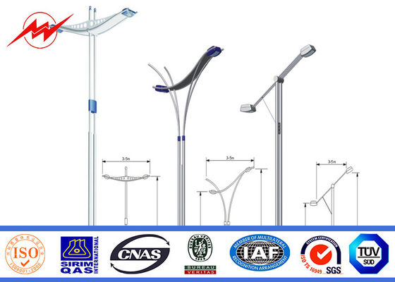 Sección de acero galvanizada de pintura del HDG 3m m poste uno para la iluminación del camino