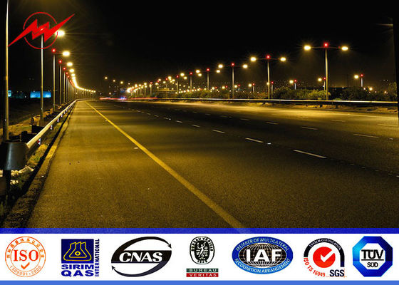 el grueso de pared de 10m m 3m m galvanizó a poste de acero para la luz de la carretera