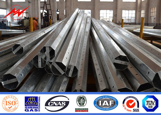 poder eléctrico poste de la transmisión de 11KV HDG los 25M 20KN con los brazos cruzados