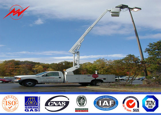 2500m m poste de acero galvanizado soporte doble para el estadio que enciende grueso de pared de 4m m