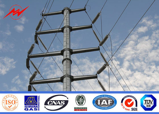 Pulverice 69kv de capa Q345 poste para uso general de acero para la línea eléctrica eléctrica
