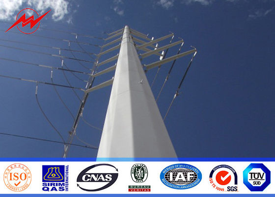 Tensión tubular de acero multi de poste de la corriente eléctrica de la cara los 7m baja con los brazos cruzados