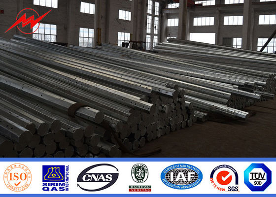 Transmisión eléctrica poligonal poste para uso general de acero de 33KV el 12m con los brazos cruzados