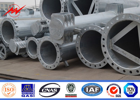 Transmisión eléctrica poligonal poste para uso general de acero de 33KV el 12m con los brazos cruzados